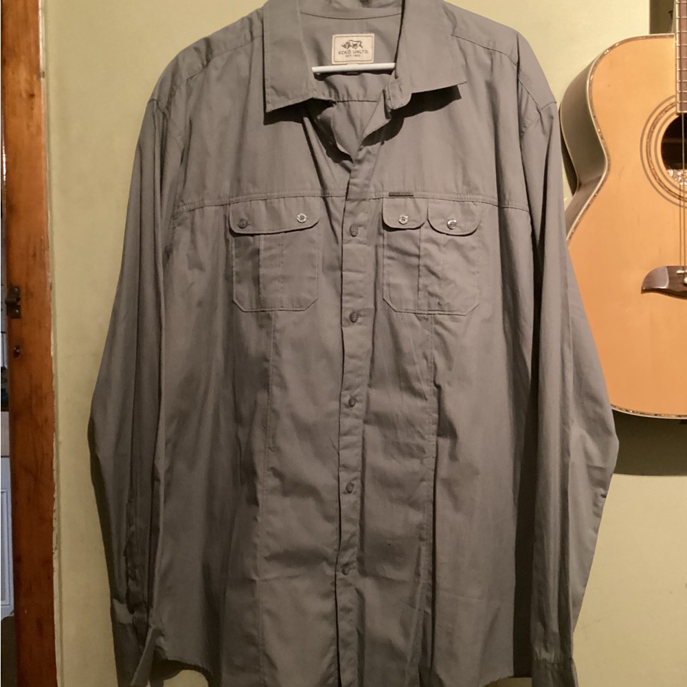 Men’s NWT ECKO UNLTD 100% Cotton Button Down Long Sleeved Shirt Size XXL